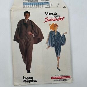 Vogue Individualist 2352 Issey Miyake 80s Jacket Pants Skirt Sewing Pattern Sz10